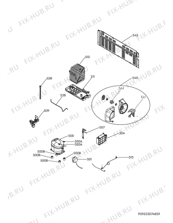 Взрыв-схема холодильника Aeg RMB76111NX - Схема узла Cooling system 017